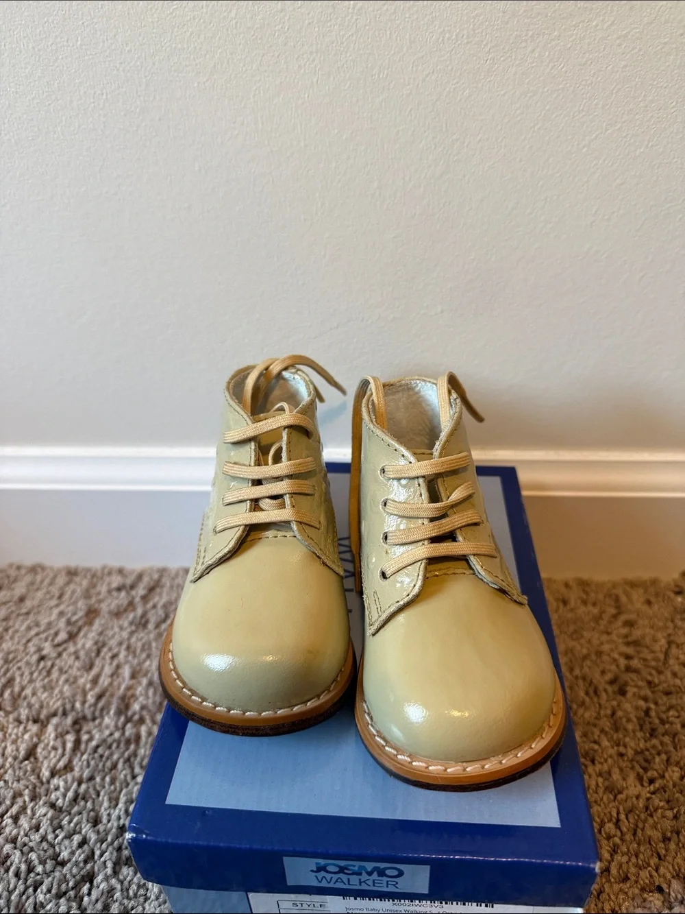 JosmO Walker Kids Yellow Lace-Up Leather Boots